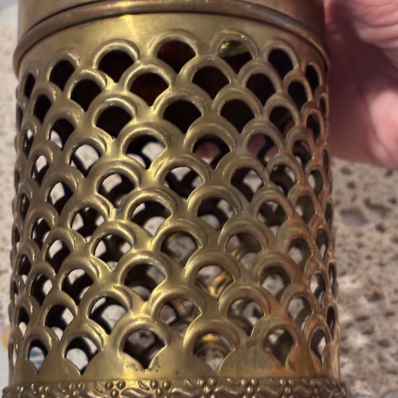 Vintage Made in India Brass Filigree Nesting Canisters - Picture 12 of 14